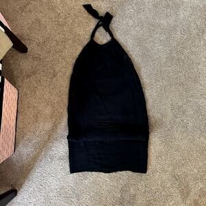 Zara Black Halter Tie-Neck Mini Dress